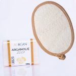arganolie zeep + scrubpad