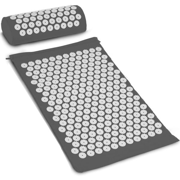 Slimtron Relief Mat Grijs - Accupuntuur spijkermat met kussen